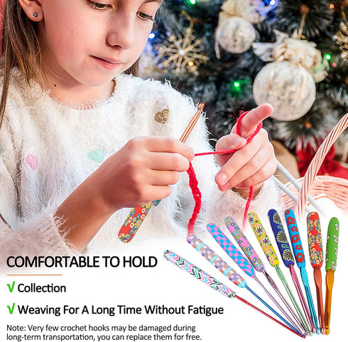 Coopay Warm Crochet Hooks for Grandmother, Art Aluminum Soft Grip Crochet Needles for Crocheting, Knitting Hook for Crochet Yarn Craft - Premium K...