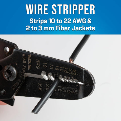 Jonard Tools JIC-1022 10-22 AWG Wire Stripper and Cutter, 6-3/4" Length...