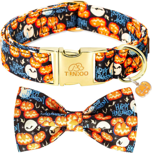 Happy Halloween Dog Collar with Pumpkin - Durable, Adjustable, and Stylish Pet Collar Available in Small, Medium, Large M...