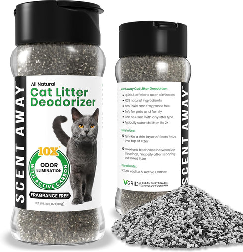 Cat litter Deodorizer Litter Box Odor Eliminator | Fragrance Free Cat Litter Deodorizer with ACTIVE CARBON | Eliminates Cat Odors and Smells to Ke...