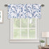 Navy Blue Valance for Windows, Watercolor Botanical Flowers Leaves Printed, Rod Pocket Window Treatments Navy and White Valances for Kitchen Cafe ...