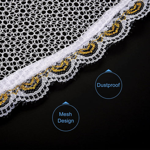 MECCANIXITY Electric Fan Dust Cover 16 Inch Lace Decor Washable Dustproof Guard Mesh Net for Protection, White Pack of 3...
