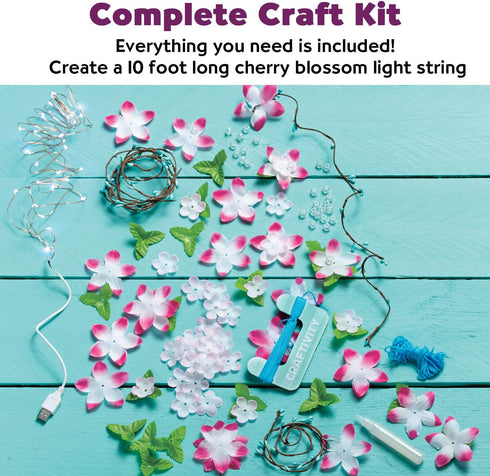CRAFTIVITY Cherry Blossom Lights Craft Kit - Makes 1 LED Flower String Light...