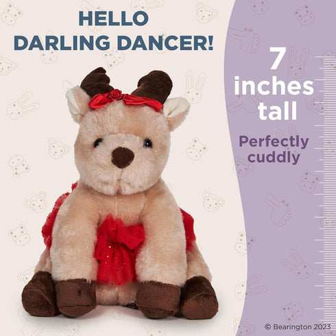 Bearington Darling Dancer Ballerina Plush, 7 Inch Stuffed Reindeer Christmas Stuffed Animal...
