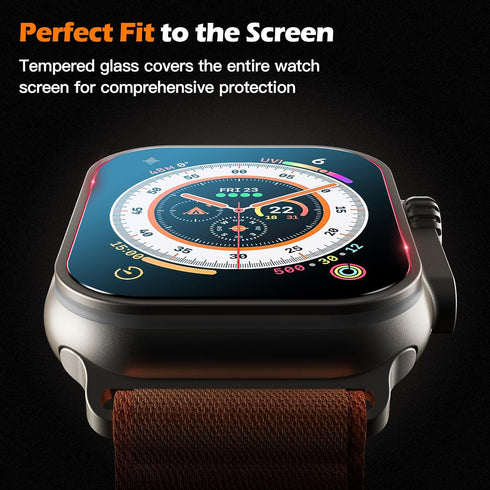 Misxi [2 Pack Tempered Glass with Auto Alignment Tool Kit, Screen Protector for Apple Watch Ultra 2/ Ultra 49mm, Easy Installation Ultra-thin Anti...