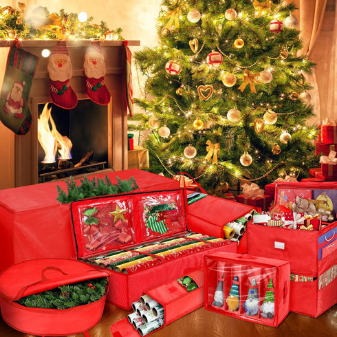 Christmas Wrapping Paper Holder, Wrapping Paper Storage Bag for Christmas Paper Rolls, Resistant 41 inch Wrapping Paper Organizer Storage Containe...