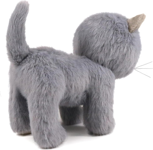 Ice King Bear Fluffy Little Cat Stuffed Animal Small Plush Toy 6 Inches (Gray)...