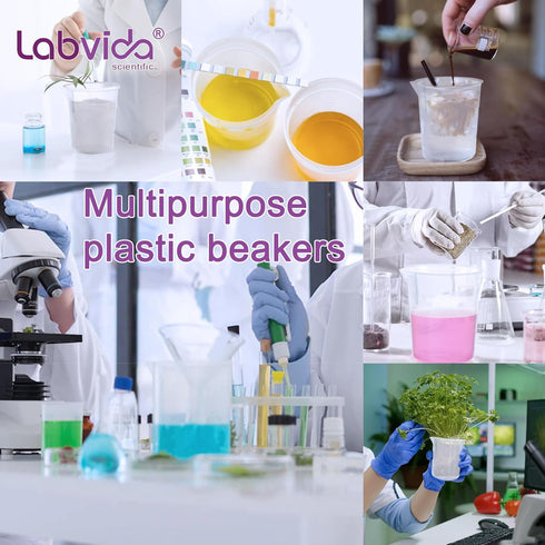 4pcs of Stackable Plastic Beakers, Vol.500ml, PP Material, with Molded Graduation, LVB004...