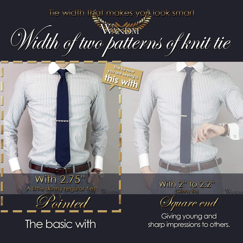 Men's Pointed Knit Tie Necktie Width 2.75 inches Washable Solid Color Dusty Rose Pink...
