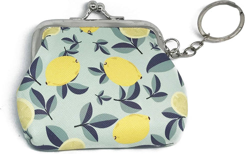 Summer Lemon Buckle Coin Purses Vintage Pouch Kiss-lock Clasp Change Purse Keychain Wallet...