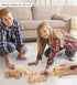 Puzzled 3D Puzzle Rolling Locomotive Train Wood Craft Construction Model Kit, Fun & Educational DIY Wooden Toy Assemble Unfinished Crafting Hobby ...