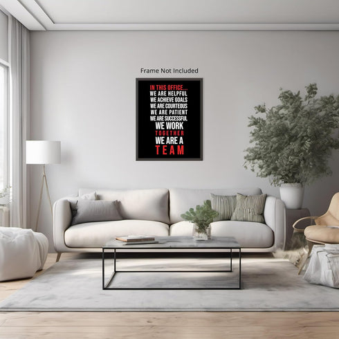 Posterizer 1 pcs-in this office we are a team-Workplace & Office Art-Motivational & Inspirational Art-Gift for Boss, Manager-decor for office wall...