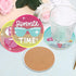 Leatrice 8 Pcs Holiday Diamond Painting Coasters with Holder Cork Base Metal Holder Round Stone Drink mat Gift for Christmas Housewarming Room Bar...