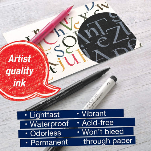 Faber-Castell Calligraphy Pitt Artist Pen Set - Multi Colored Calligraphy Pens (6 Count)...