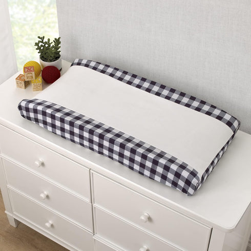 NoJo Into The Wilderness Navy and White Check Super Soft Changing Pad Cover...