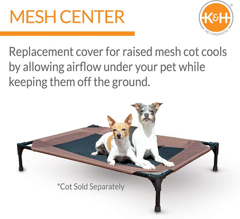 K&H Pet Products Original Pet Cot Replacement Cover (Cot Sold Separately) - Chocolate/Black Mesh, Medium 25 X 32 Inches...
