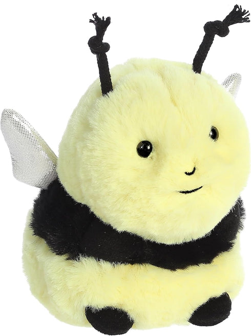 Aurora® Round Rolly Pet™ Bee Happy™ Stuffed Animal - Adorable Companions - On-The-Go Fun - Yellow 5 Inches...