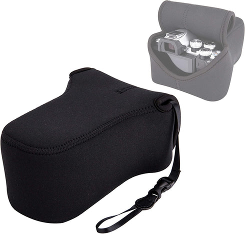 JJC Black Ultra Light Neoprene Camera Case for Fujifilm Fuji X-T100 X-T30 X-T20 X-T10 +50-200mm/50-230mm Lens, Pouch Bag for Olympus E-PL8 E-M5II ...