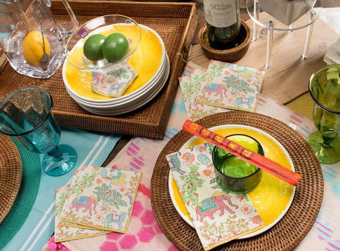 Entertaining with Caspari Le Jardin De Mysore Cocktail Napkins, Box of 40...