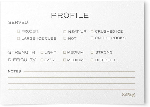 48 Cocktail Recipe Cards, 4 x 6 inches, Double Sided for Bartenders, Drinks and Mixology...