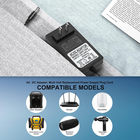 16V 2A AC DC Power Supply Adapter Charger Compatible for Altec Lansing IMW888 IMW888s IMW645 IMW778 IMT804N Big Super LifeJacket Wireless Waterpro...