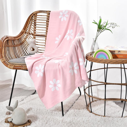 david's kids Cotton Knitted Baby Blanket, Cozy Lightweight Swaddle Blankets for Boys Girls Neutral, Luxurious Receiving Blanket for Shower Gift Re...
