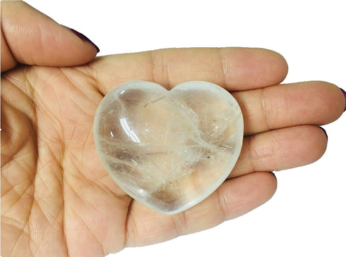 Healing Crystal Heart Love Carved Palm Worry Stone Chakra Reiki Balancing (Rock Quartz)...