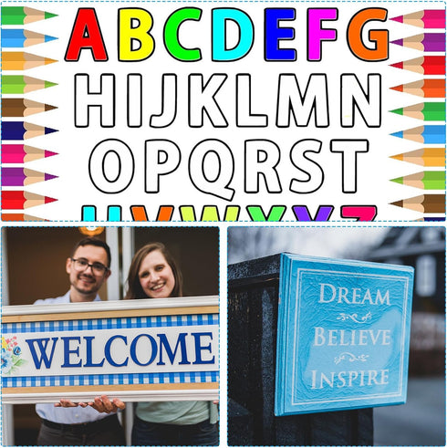 PATIKIL 7 Inch Letter Stencils Number Stencils, 36 Pack Reusable Alphabet Templates Numbers Stencil Set for Painting on Wood Wall, White...