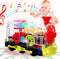 Music Train Toy with LED Light up for Kids - Colorful Moving Transparent Gears for Toddlers -Tummy Time Crawling Baby Toys -Ideal Gift for Boys Gi...
