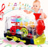 Music Train Toy with LED Light up for Kids - Colorful Moving Transparent Gears for Toddlers -Tummy Time Crawling Baby Toys -Ideal Gift for Boys Gi...