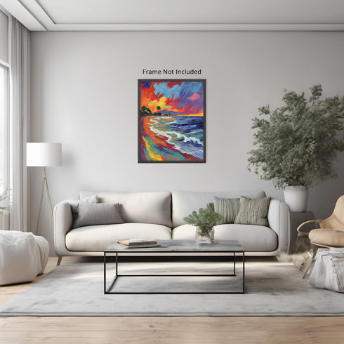 Posterizer 1 pcs- sea and beach themed oil painting style print 10-Landscape & Nature Art-Floral Botanical Art- Decor for Home & Office- unframed ...