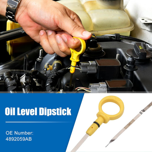 X AUTOHAUX Engine Oil Level Indicator Dipstick for Dodge Avenger 2008-2010 for Chrysler Sebring 2009-2010 No.4892059AB Yellow...