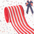 Independence Day Ribbon for Tree, Red and White Ribbons Wired Vertical Stripe Fabric Ribbon Gifts Wrapping DIY Crafts Wreath Garland Making Xmas T...