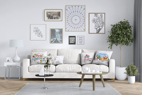 Encasa XO Throw Pillow Covers Only (No Insert) (18"x18") - Sublimation Blank White 4 Pc Pack with Invisible Zipper -Polyester Twill Cushion Cases ...