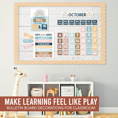 Hadley Designs Boho Calendar For Classroom Elementary Classroom Must Haves - Classroom Calendar Set Bulletin Board Sets For Teachers, Bulletin Boa...