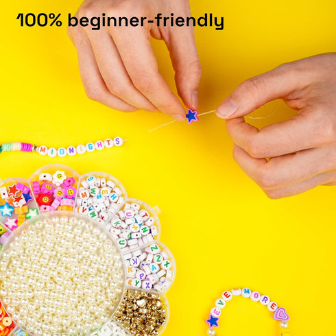 ARTISTRO 3000 pcs Bracelet Making Kit - Friendship Bracelet Kit for Jewelry Making with Pearl Beads, Clay Beads, Letters, Stars, Flowers, Hearts -...
