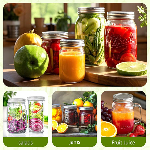 DSJIFGEW 52Pcs Premium Canning Lids, Rings for Regular Mouth Mason Jars - Food Grade Split-Type Metal Canning Kerr Jar Ball Lids...