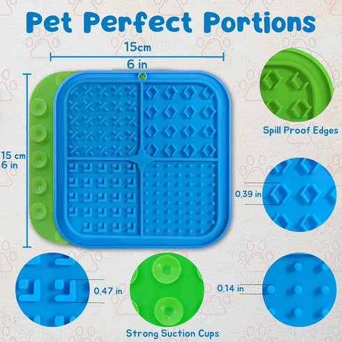 Licking Mats for Dogs and Cats, Slow Feeder Lick Pad with Suction Cups for Dog, Crate Training Pet Toy, Pet Supplies Bathing, Grooming, Training (...