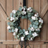 Idyllic Eucalyptus and Cotton Wreath, 14 Inches Artificial Wreath on a Natural Twig Base for Farmhouse, Garden, Wedding, Decor...