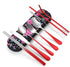 Travel Utensils,Reusable Silverware Set To Go Portable Cutlery Set with a Waterproof Carrying Case for Lunch Boxes Workplace Camping Picnic (GraRe...