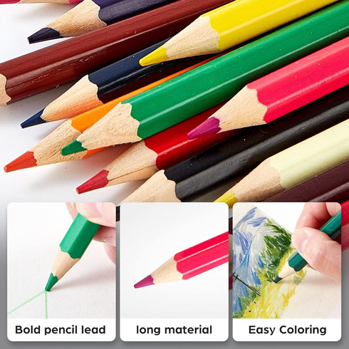Chunky Kids Colored Pencils 15 Piece - Jumbo Chubby Easy Holding - Easy to Hold Draw Kids with Pencil Pouch, Mini Eraser, Pencil Sharpener Full 18...