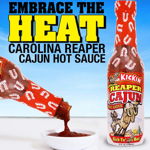 KICKIN' Carolina Reaper Cajun Hot Sauce – Try if you dare – Perfect Gourmet Gift for the Hot Sauce Fan...