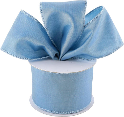 Dusty Blue Christmas Ribbon Wired 2.5" x 10 Yard Antique Blue Wired Ribbon French Blue Wired Ribbon for Christmas Tree Topper Bows, Wreaths, Craft...