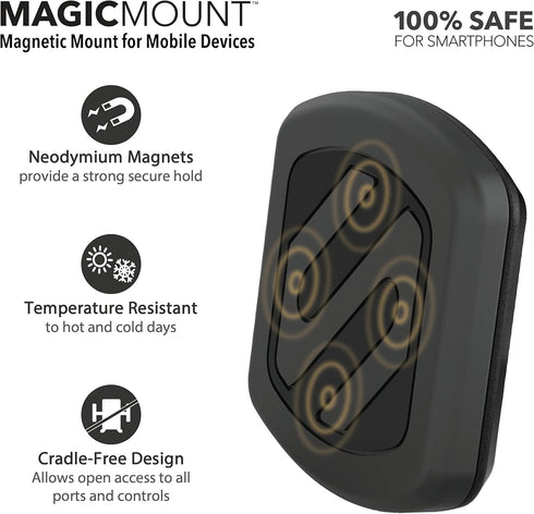 Scosche MAGVM2B-2PKBP0 MagicMount Magnetic Phone Mount for Car Air Vent, Universal Cell Phone Holder for Car Vent Mount, Strong Magnet Hold, Compa...