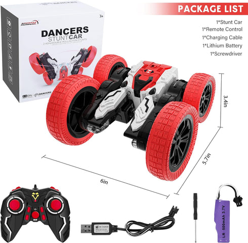 Remote Control Car, Double Sided RC Car, 4WD Off-Road Stunt Car with 360° Flips, 2.4Ghz Indoor/Outdoor All Terrain Rechargeable Electric Toy Cars ...