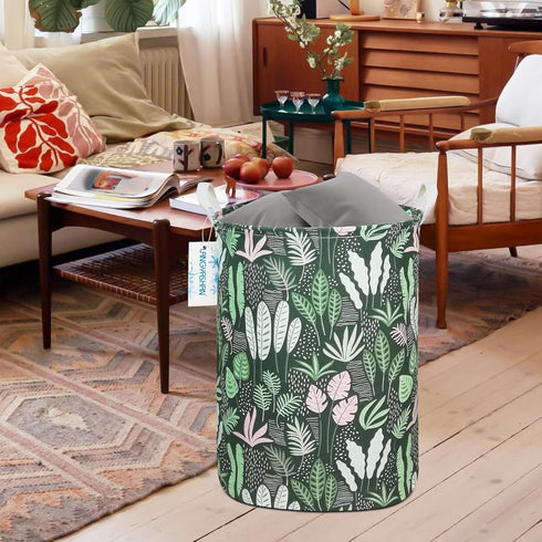LANGYASHAN Laundry Basket Canvas Fabric Collapsible Organizer Basket for Storage Bin Toy Bins Gift Baskets Bedroom Clothes Children Nursery Hamper...