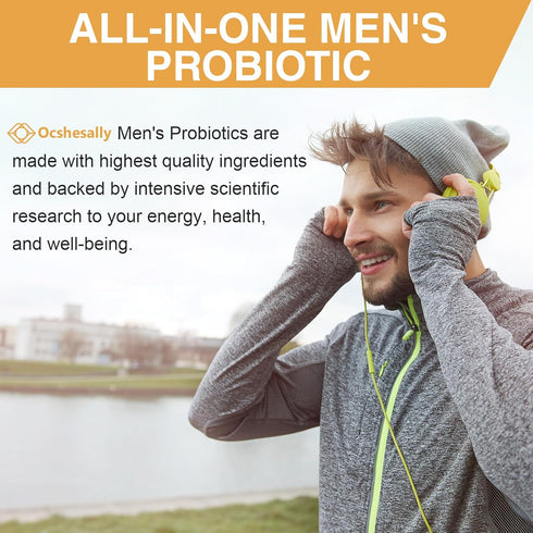 Probiotics for Men, Men Care Supplement, Gut health for men, 500 Billion CFUs & 12 Strains, Mens probiotic with Turmeric, Cranberry, Goji, for Dig...