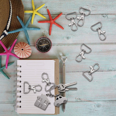 50PCS Swivel Clasps Lanyard Snap Hooks, Premium Key Chain Clip Hook Lobster Claw Clasp for Keychain Sewing Projects (3/4”Inside Width) (Silver)...