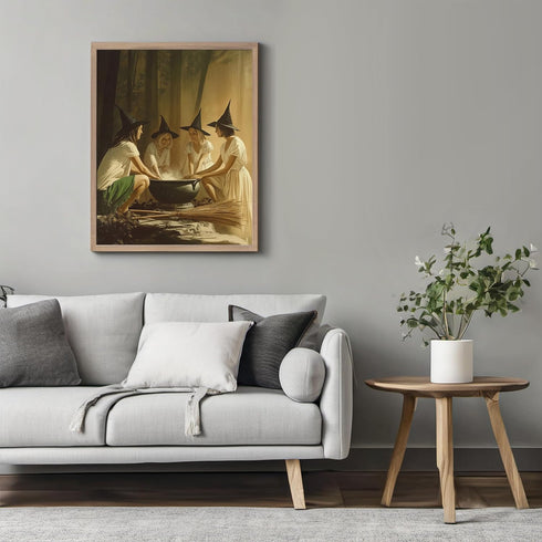 Posterizer 1 pcs-group of witches around their cauldron-for occult lovers 2-Gothic Art-Photography Art-Gift for Steampunk or Goth Fans- unframed w...