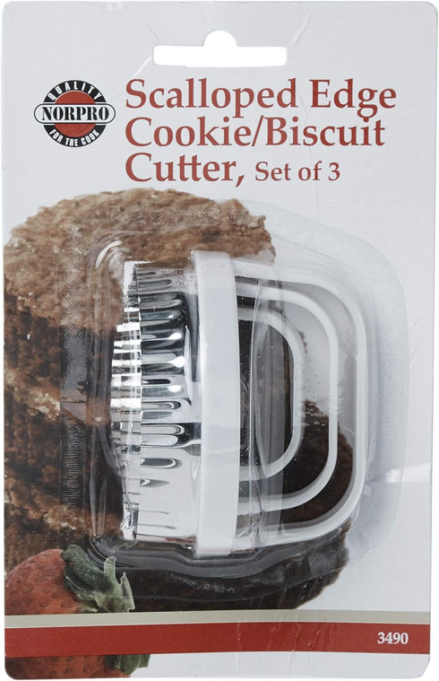 Norpro 3490, Metallic, Scallop Biscuit/Cookie Cutter, Set of 3, One Size...